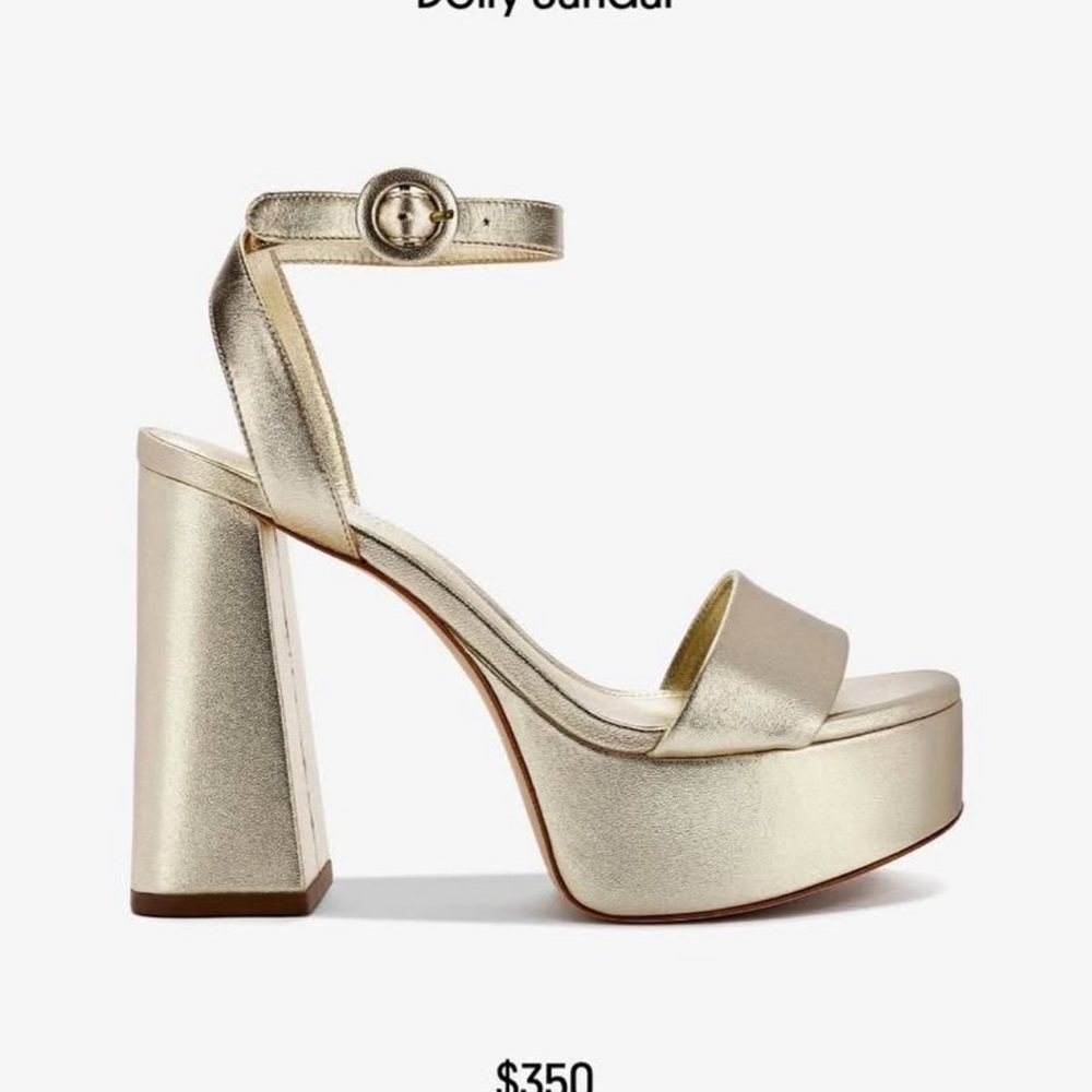 Larroude Metallic Platform Block Heels